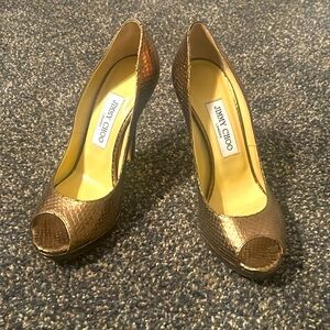 Jimmy Choo 37.5 Peep Toe pumps, Bronze
